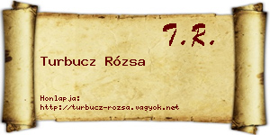 Turbucz Rózsa névjegykártya